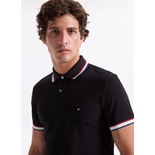 Tommy Hilfiger Siyah Erkek Polo T-Shirt MW0MW40308BDS_CUFF Interest Slım Fı
