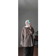 Rima Kahverengi Bağcık Detaylı Gömlek