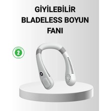 VeraGlobe Buğz Giyilebilir Boyun Fanı 360° Dairesel Rüzgar ve 5 Kademeli Hız Ayarlı