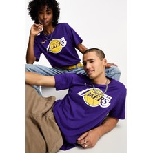 Nike Basketball Nba La Lakers Unisex Team Logo Graphic T-Shirt Unisex Pamuklu Tişört Mor