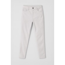 Blue White Kadın Yüksek Bel Slim Fit Dar Paça Beyaz Jean Pantolon
