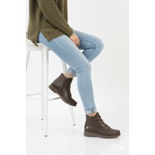 Mammamia Mammimia Kadın Düz Taban Günlük Bağcıksız Ortopedik Hakiki Deri Bot M26/KB4535