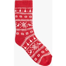 Koton Pamuklu Soket Havlu Yılbaşı Temalı Çorap