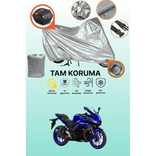 Dokaca Gri Kilit ve Arka Çanta Uyumlu Yamaha Yzf R25 Abs Uyumlu Motosiklet Brandası, Koruma Örtüsü