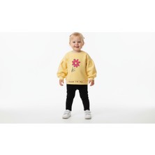 Gigi Giyim Çiçek Baskılı Karpuz Kol Detaylı Kız Çocuk Sweatshirt