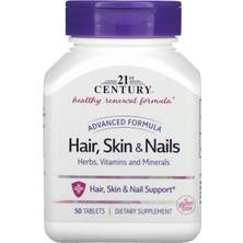 21ST Century Hair Vitamin Skin & Nails Advanced Formula 50 Tablets (INOSITOL+PABA+BİOTİN+B12)
