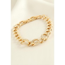 Xuping Oval Zirkon Taşlı Lüks Çelik Bileklik