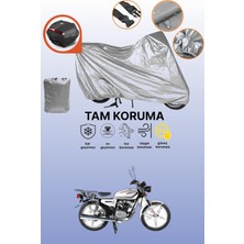 Dokaca Gri Arka Çanta Uyumlu Arora Ar 100-8 Klasik Çelik Uyumlu Motor Brandası, Koruyucu Örtü