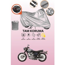 Dokaca Gri Arka Çanta Uyumlu Kawasaki W 800 Uyumlu Motor Brandası, Koruyucu Örtü