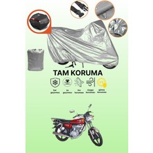 Dokaca Gri Arka Çanta Uyumlu Kuba KM125-6 Uyumlu Motor Brandası, Koruyucu Örtü