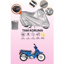 Dokaca Gri Arka Çanta Uyumlu Kymco Aktiv 110 Uyumlu Motor Brandası, Koruyucu Örtü