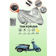 Dokaca Gri Arka Çanta Uyumlu Motolux Macchiato 50 Uyumlu Motor Brandası, Koruyucu Örtü