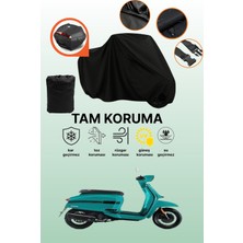 Dokaca Siyah Arka Çanta Uyumlu Lambretta V125 Special Uyumlu Motosiklet Brandası, Koruyucu Örtü
