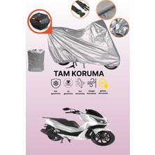Dokaca Gri Arka Çanta Uyumlu Motolux Mcx 125 Uyumlu Motor Brandası, Koruyucu Örtü