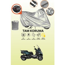 Dokaca Gri Arka Çanta Uyumlu Piaggio Mp3 530 Uyumlu Motor Brandası, Koruyucu Örtü