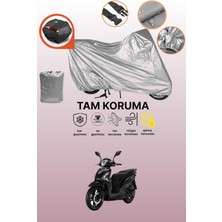 Dokaca Gri Arka Çanta Uyumlu Sym Symphony St 125 Uyumlu Motor Brandası, Koruyucu Örtü