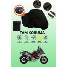 Dokaca Siyah Arka Çanta Uyumlu Ducati Multistrada 1260 Touring Pack Uyumlu Motor Brandası, Koruyucu Örtü