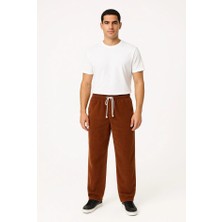 Defy Moda Erkek Fitilli Kadife Cepli Buggy Pantolon Oversize Rahat Kalıp - Kahverengi