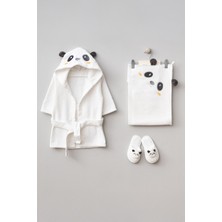 Bebitof My Baby Kumsal % 100 Pamuk 0 - 24 Ay Bornoz Seti Gülen Panda Desen Kutu Içerisin De 30037