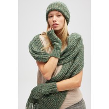 Peraluna Mikado Yumuşak Dokulu Unisex Atkı - Yeşil Melanj