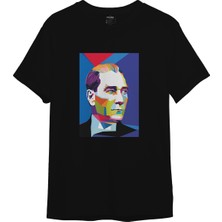 The Lucid Lab Atatürk Pop Art Tişört - Siyah