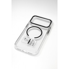 iPhone 17 Pro Magsafe Destekli Krom Çerçeveli Şeffaf Sert Koruma Kılıf - Loop