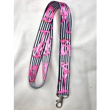 Hediyebum Pembe Panter Siyah Çizgili Boyun Askısı