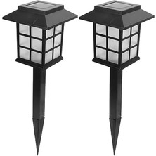 Karanlık Sensörlü Solar Çim Armatürü Güneş Enerjili Bahçe Zemin Aydınlatma Lambası 2 Adet