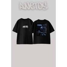 Anetos Valorant Yoru Tasarım Sırt Baskılı Pamuk Siyah Oversize T-Shirt