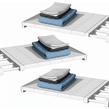 Microcase Uzunluk Ayarlamalı Dolap Içi Raf 35X30-45 cm 3 Adet AL5350