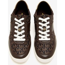 Michael Kors Kadın Kaycee Lace Up Monogram Desenli Sneakers - Kahverengi