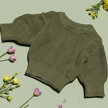 Bisiklet Yaka Basıc Kazak  - GB3072-HAKI-3 - 6 Ay Haki