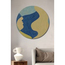 Teona Ahşap Dekoratif Ahşap Yuvarlak Tablo Soyut Sanat Buluşması