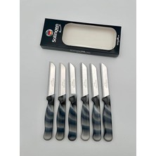 Klever Mermer 6 Adet Meyve Bıçağı (Siyah)