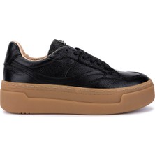 Tamer Tanca Kadın Hakiki Deri Siyah Floter Sneakers & Spor Ayakkabı 154 6801 Bn Ayk SK25-26 Sıyah Fltr