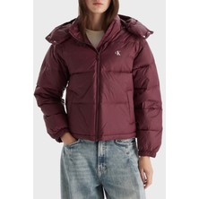 Calvin Klein Suya Dayanıklı Boxy Fit Çıkarılabilir Kapüşonlu Şişme Mont LV047D501GGEX Bayan Mont LV047D501G Gex