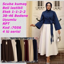Moda 7056 Beli Lastikli Scuba Kumaş Etek