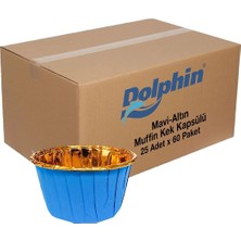 Supertrend Muffin Kek Kapsülü Mavi-Altın 25 Adet x 60 Paket-Koli