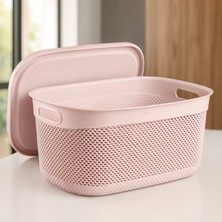 Melkan Home Kapaklı Çok Amaçlı 9 Litre Saklama Sepeti – Kapaklı Sepet, Dayanıklı, Modern Tasarım 33X24,2X16,5 cm