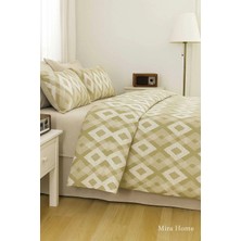 Mira Home Çift Kişilik Pamuklu Nevresim Takımı Iç Içe Baklava Desen