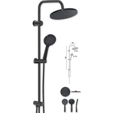 Valtemo Duş Seti Nobel Jet Black