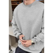 Rawea Fashion Erkek Düz Bisiklet Yaka Sweat - Gri