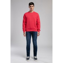 Lee Cooper Noahes Erkek O Yaka Sweatshirt Kirmizi
