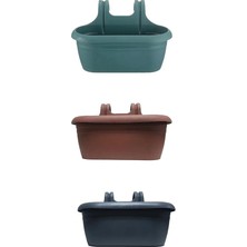 Misda Store Adet Renkli Nergiz Kolay Askı Balkon Saksısı 40 cm 6,5 Lt Antresit, Kahverengi, Yeşil (Karışık Renk)
