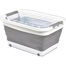 Tekerlekli Katlanabilir Akordiyon Saklama Sepeti (45 Lt) | Pratik ve Taşınabilir 45 Lt Tekerlekli Katlanabilir Akordiyon Saklama Sepeti - Düzeni Kolayca Sağlayın!