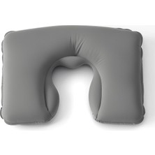 Yenibağ Şişme Seyahat Yastığı Boyun Destekli Taşınabilir ve Ergonomik Tasarım Uçak Araba ve Yolculuklar Için Ideal (Gri)