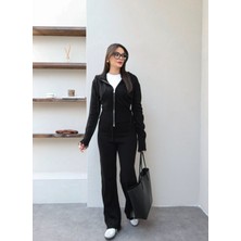 Esra Helvacı Çift Fermuarlı Triko Takım