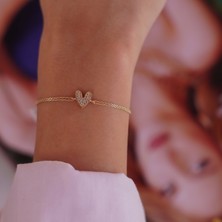 İzgi Taşlı Kalp Bileklik