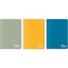 Yenibağ Colors Ofis Serisi, A4 60 Yaprak Çizgili Karton Kapaklı Defter 3'lü Paket, Mavi, Gri, Sarı