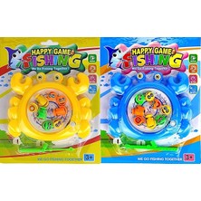 Olta ile Balık Avlama Yakalama Eğitici Oyun Seti 8 Li Mıknatıslı Kurmalı Yengeç Figür Koordinasyonu Geliştirici Oyuncak (Mavi-Sarı)